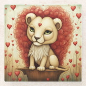 Leeuw Liefde 3 Glazen Onderzetter (Voorkant)
