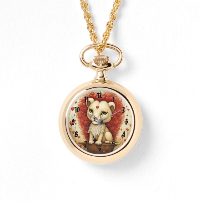 Leeuw Liefde 3 Horloge (Voorkant)