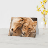 Leeuw liefde wenskaart kaart (Gele Bloem)