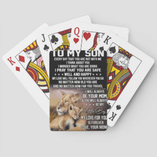 Leeuw Liefhebber Voor Mijn Zoon Leeuw Pokerkaarten