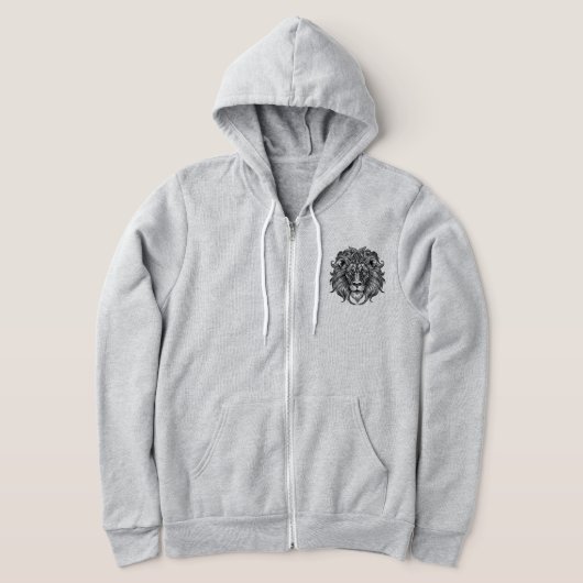 Leeuw lijnkunst hoodie (Laagn)