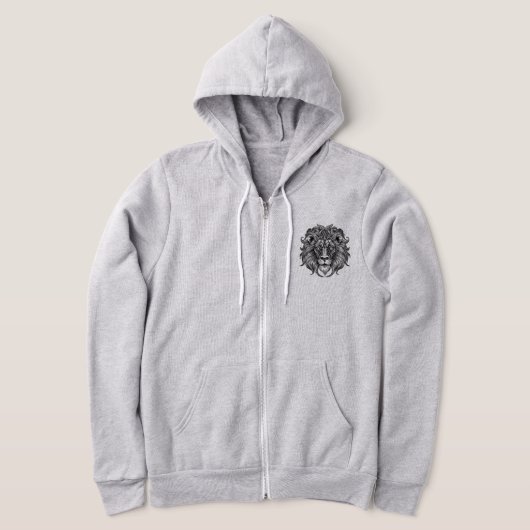 Leeuw lijnkunst hoodie (Laagn)