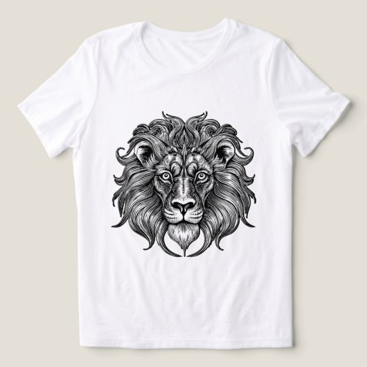 Leeuw lijnkunst Tri-Blend shirt (Design voorkant)