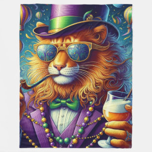 Leeuw/Louisiana Mardi Gras Fleece Deken