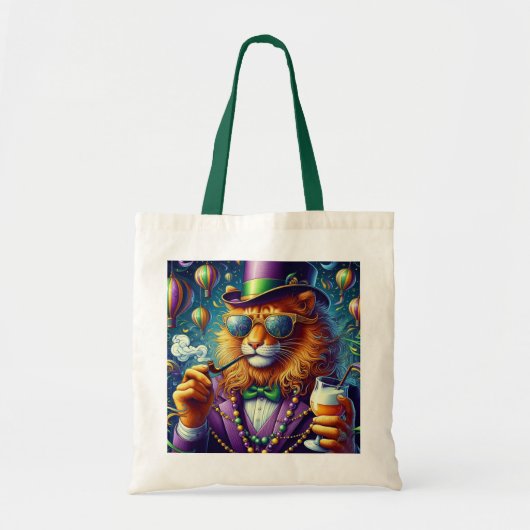 Leeuw/Louisiana Mardi Gras  Tote Bag (Voorkant)