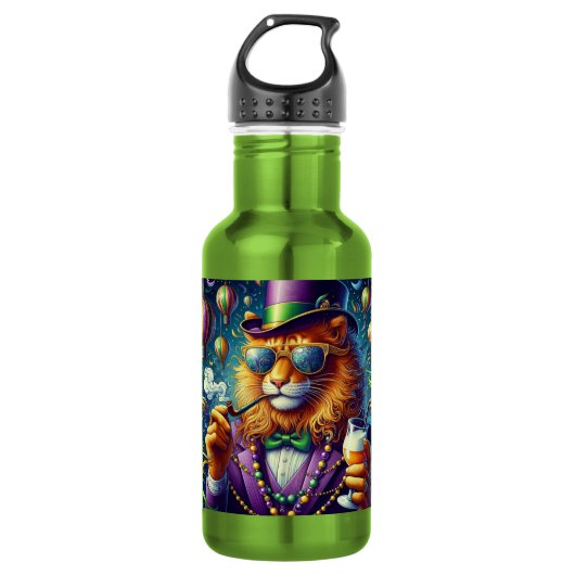 Leeuw/Louisiana Mardi Gras Waterfles (Voorkant)