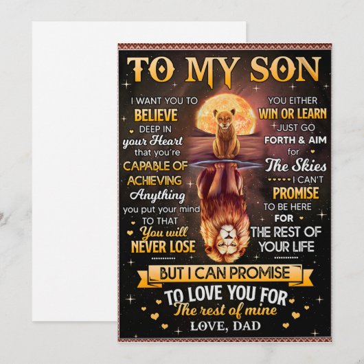 Leeuw Maan Ik Wil Geloven - Vader Aan Zoon  Feestdagenkaart (Voorkant / Achterkant)