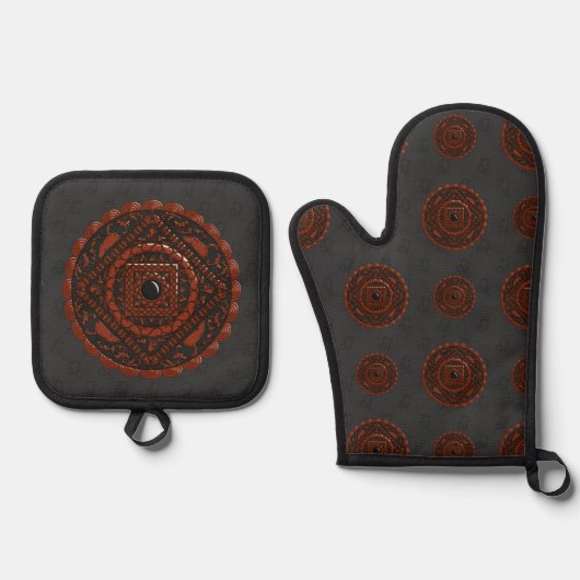 Leeuw Mandala Ovenwant & Pannenlap Set (Voorkant)