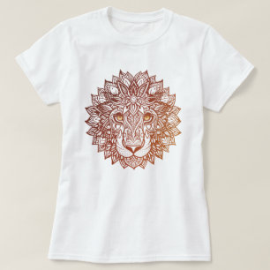 Leeuw Mandala sierlijk, met de hand getekende leeu T-shirt