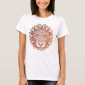 Leeuw Mandala sierlijk, met de hand getekende leeu T-shirt (Voorkant)