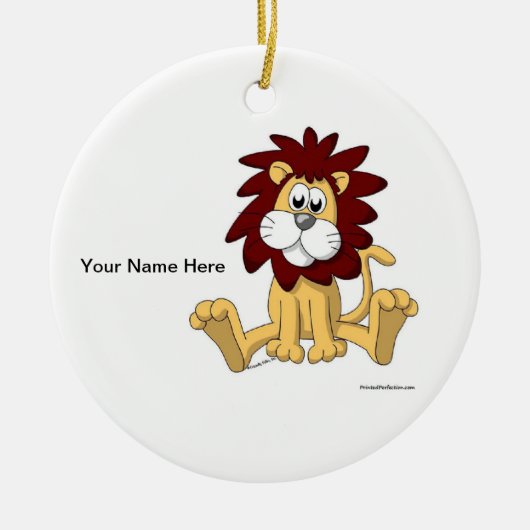 Leeuw - Mannelijk Keramisch Ornament (Voorkant)