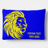 Leeuw Mascotte Blauw en Geel Student Pencil Pouch Etui (Voorkant)