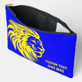 Leeuw Mascotte Blauw en Geel Student Pencil Pouch Etui (Open)