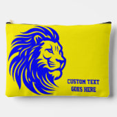 Leeuw Mascotte Blauw en Geel Student Pencil Pouch Etui (Voorkant)