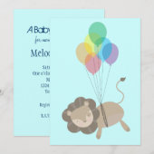 Leeuw met ballonnen Baby shower Kaart (Voorkant / Achterkant)