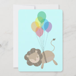 Leeuw met ballonnen Baby shower Kaart