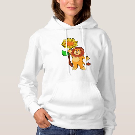 Leeuw met bloem hoodie (Voorkant)