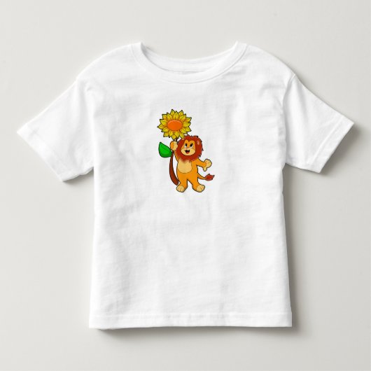 Leeuw met bloem kinder shirts (Voorkant)