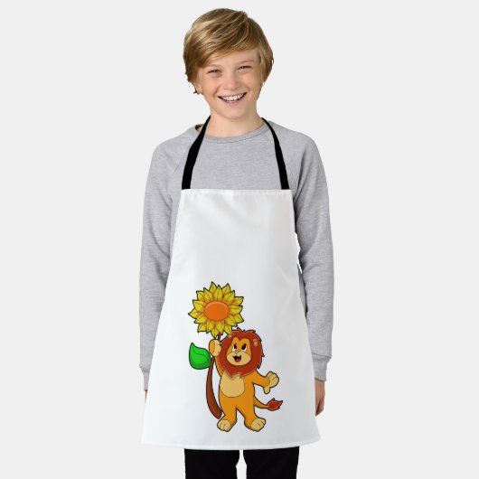 Leeuw met bloem schort (Gedragen)