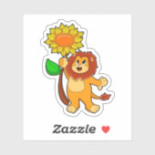 Leeuw met bloem sticker (Vel)