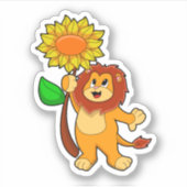Leeuw met bloem sticker (Voorkant)