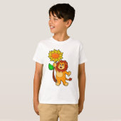 Leeuw met bloem t-shirt (Voorkant volledig)