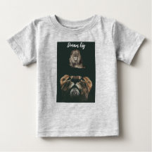 "Leeuw met Cub Dream Big Little One Baby T-Shirt"