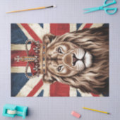 Leeuw met een kroon Britse vlag Decoupage Tissuepapier (Craft)