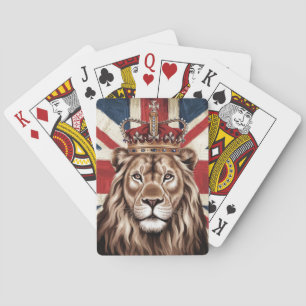 Leeuw met een kroon Britse vlag Pokerkaarten