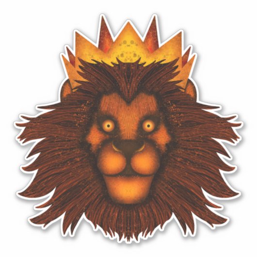 Leeuw met een Kroon Sticker (Voorkant)