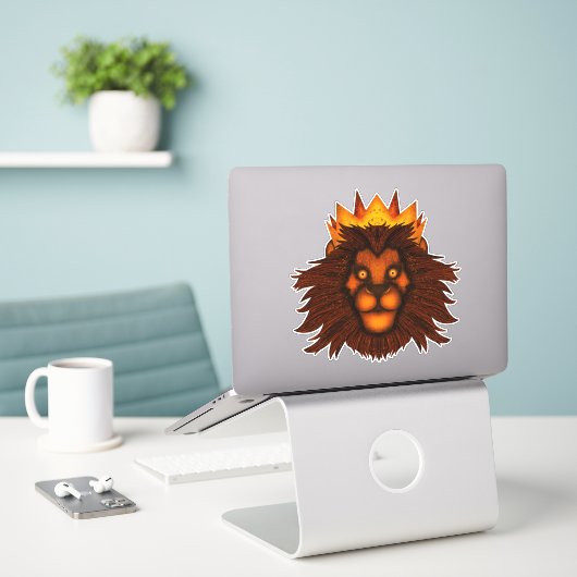 Leeuw met een Kroon Sticker (Laptop op bureau)