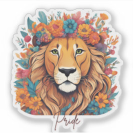 Leeuw met een manen van bloemen Pride Sticker