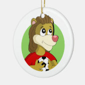 Leeuw met een voetballen cartoon keramisch ornament (Links)