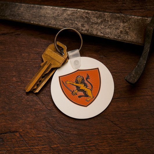 Leeuw Met Een Zwaard Sleutelhanger