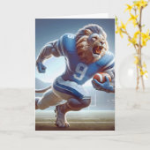 Leeuw met Football Kaart (Gele Bloem)