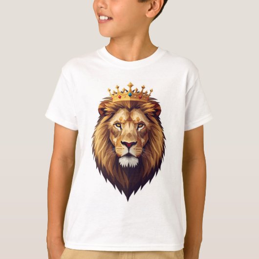 Leeuw met gouden kroon Kinder T-shirt (Voorkant)