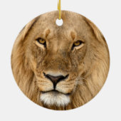 Leeuw met grote mane, keramische sierelementen keramisch ornament (Achterkant)