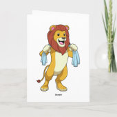 Leeuw met Handdoek voor Douche Kaart (Achterkant)