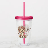 Leeuw met Harten Acryl Drinkbeker (Voorkant)