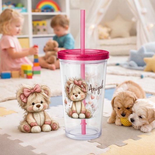 Leeuw met Harten Acryl Drinkbeker