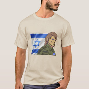 LEEUW MET ISRAËLISCHE VLAG T-SHIRT