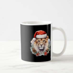Leeuw met Kerst Pet Zuid-Afrika Safari Dier Koffiemok