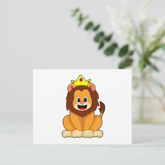 Leeuw met kroon briefkaart (Staand voorkant)