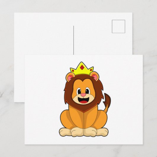Leeuw met kroon briefkaart (Voorkant / Achterkant)