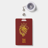 Leeuw Met Kroon - Goud Stijl 2 Badge (Voorzijde met uittrekbare clip)