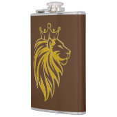 Leeuw Met Kroon - Goud Stijl 2 Heupfles (Links)