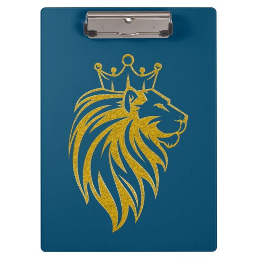 Leeuw Met Kroon - Goud Stijl 2 Klembord (Voorkant)