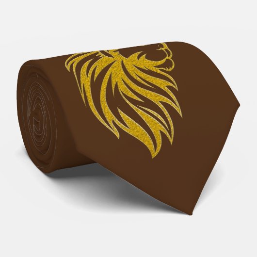 Leeuw Met Kroon - Goud Stijl 2 Stropdas (Opgerold)