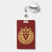 Leeuw Met Kroon - Goud Stijl 4 Badge (Achterkant met uittrekbare clip)