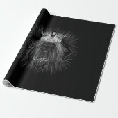 Leeuw met kroonmonogram cadeaupapier (Uitgerold)